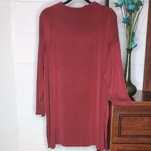 Eileen Fisher Deep Red Long Sleeve Dress